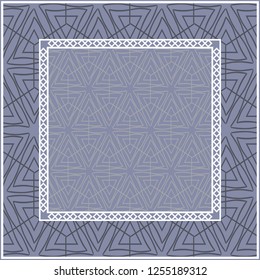 Design of a Scarf with a Geometric Pattern . for Scarf Print, Fabric, Covers, Scrapbooking, Bandana, Pareo, Shawl. Vector illustration.