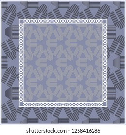 Design of a Scarf with a Geometric Pattern . for Scarf Print, Fabric, Covers, Scrapbooking, Bandana, Pareo, Shawl. Vector illustration.