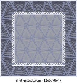 Design of a Scarf with a Geometric Pattern . for Scarf Print, Fabric, Covers, Scrapbooking, Bandana, Pareo, Shawl. Vector illustration.