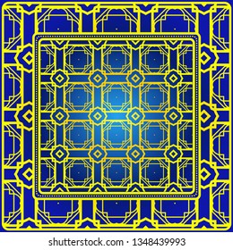 Design Of A Scarf With A Geometric Pattern . For Scarf Print, Fabric, Covers, Scrapbooking, Bandana, Pareo, Shawl. Vector Illustration