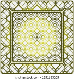 Design Of A Scarf With A Geometric Pattern . For Scarf Print, Fabric, Covers, Scrapbooking, Bandana, Pareo, Shawl. Vector Illustration