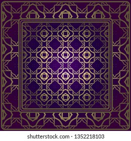 Design Of A Scarf With A Geometric Pattern . For Scarf Print, Fabric, Covers, Scrapbooking, Bandana, Pareo, Shawl. Vector Illustration