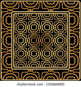 Design Of A Scarf With A Geometric Pattern . For Scarf Print, Fabric, Covers, Scrapbooking, Bandana, Pareo, Shawl. Vector Illustration