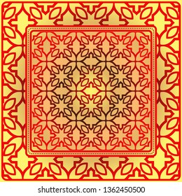 Design Of A Scarf With A Geometric Pattern . For Scarf Print, Fabric, Covers, Scrapbooking, Bandana, Pareo, Shawl. Vector Illustration