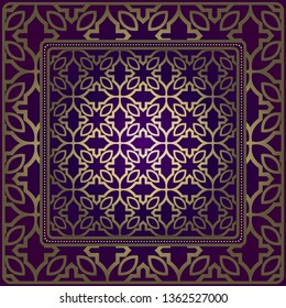 Design Of A Scarf With A Geometric Pattern . For Scarf Print, Fabric, Covers, Scrapbooking, Bandana, Pareo, Shawl. Vector Illustration
