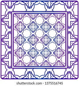 Design Of A Scarf With A Geometric Pattern . For Scarf Print, Fabric, Covers, Scrapbooking, Bandana, Pareo, Shawl. Vector Illustration