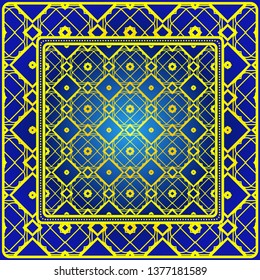 Design Of A Scarf With A Geometric Pattern . For Scarf Print, Fabric, Covers, Scrapbooking, Bandana, Pareo, Shawl. Vector Illustration