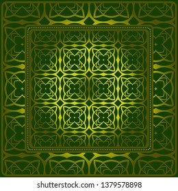 Design Of A Scarf With A Geometric Pattern . For Scarf Print, Fabric, Covers, Scrapbooking, Bandana, Pareo, Shawl. Vector Illustration