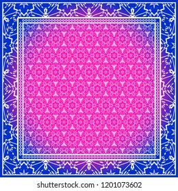 Design of a Scarf with a Geometric Pattern . Vector illustration. Seamless. For Print Bandana, Shawl, Carpet, tablecloth, bed cloth, fashion.