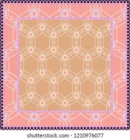 Design of a Scarf with a Geometric Pattern . Vector illustration. Seamless. For Print Bandana, Shawl, Carpet, tablecloth, bed cloth, fashion.