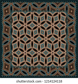 Design of a Scarf with a Geometric Pattern . Vector illustration. Seamless. For Print Bandana, Shawl, Carpet, tablecloth, bed cloth, fashion.