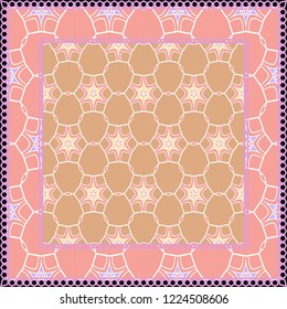 Design of a Scarf with a Geometric Pattern . Vector illustration. Seamless. For Print Bandana, Shawl, Carpet, tablecloth, bed cloth, fashion.