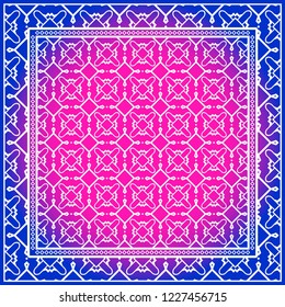 Design of a Scarf with a Geometric Pattern . Vector illustration. Seamless. For Print Bandana, Shawl, Carpet, tablecloth, bed cloth, fashion.