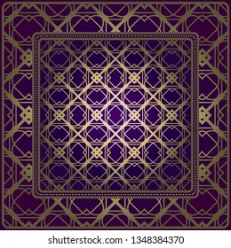 Design Of A Scarf With A Geometric Pattern . Vector Illustration. For Print Bandana, Shawl, Carpet, Tablecloth, Bed Cloth, Fashion.