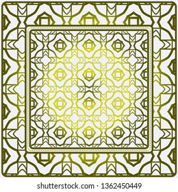 Design Of A Scarf With A Geometric Pattern . Vector Illustration. Seamless. For Print Bandana, Shawl, Carpet, Tablecloth, Bed Cloth, Fashion.