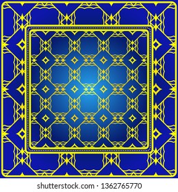 Design Of A Scarf With A Geometric Pattern . Vector Illustration. For Print Bandana, Shawl, Carpet, Tablecloth, Bed Cloth, Fashion.