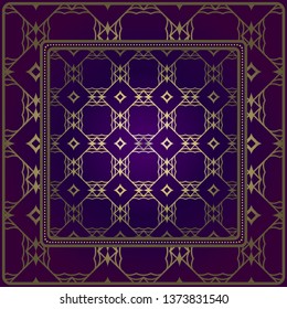 Design Of A Scarf With A Geometric Pattern . Vector Illustration. For Print Bandana, Shawl, Carpet, Tablecloth, Bed Cloth, Fashion.