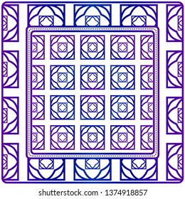 Design Of A Scarf With A Geometric Pattern . Vector Illustration. Seamless. For Print Bandana, Shawl, Carpet, Tablecloth, Bed Cloth, Fashion.