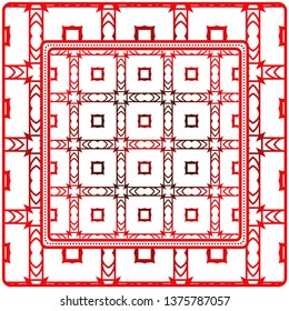 Design Of A Scarf With A Geometric Pattern . Vector Illustration. Seamless. For Print Bandana, Shawl, Carpet, Tablecloth, Bed Cloth, Fashion.