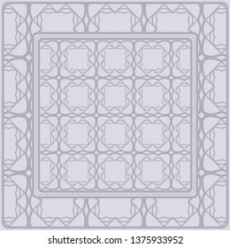 Design Of A Scarf With A Geometric Pattern . Vector Illustration. Seamless. For Print Bandana, Shawl, Carpet, Tablecloth, Bed Cloth, Fashion.