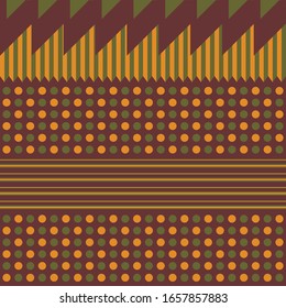 Design for scarf pattern with polka dots motif on brown