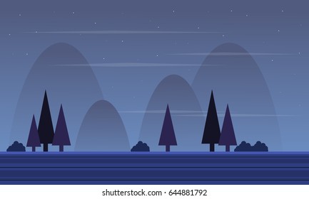 Design scenery at night game background