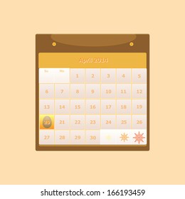 Design schedule monthly march 2014 calendar, stock vector