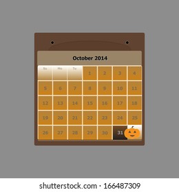 Design schedule monthly october 2014 calendar, stock vector