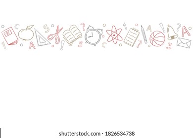 Design of school background with hand drawn elements. Vector