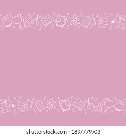 Design of school background with hand drawn elements. Vector