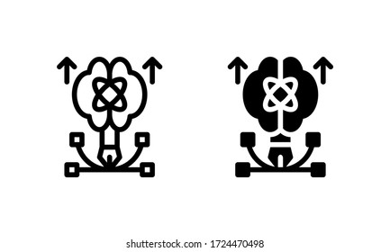 Upgrade-Symbol für Design-Science-Gehirn, Logo, Vector