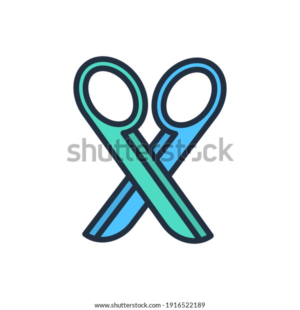 The design of the scissor stationery\
filled icon vector illustration, this vector is suitable for icons,\
logos, illustrations, stickers, books, covers,\
etc.