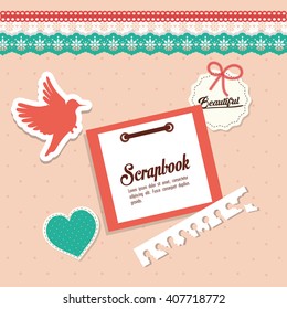 Design of Scrapbook icons, vector design