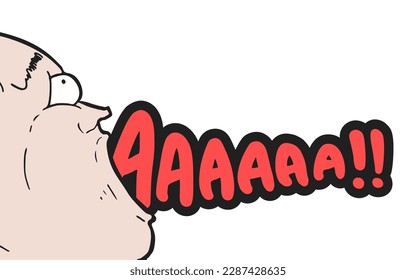 Design of screaming man head draw