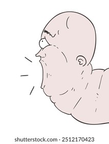 Design of screaming man head draw