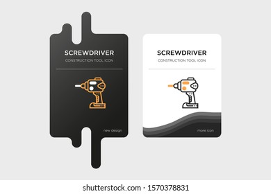 Design scredriver icons on light and dark backgrounds. made for civil engineer 