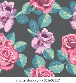 Design seamless background for fabrics, floral ornament. 