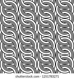 Design seamless chain pattern. Abstract monochrome circle background. Vector art
