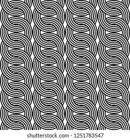 Design seamless chain pattern. Abstract monochrome circle background. Vector art