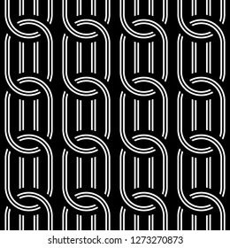 Design seamless chain pattern. Abstract monochrome ellipse background. Vector art