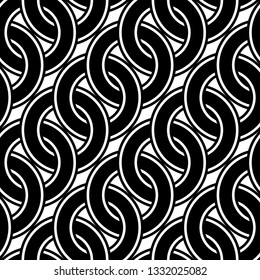 Design seamless chain pattern. Abstract monochrome circle background. Vector art