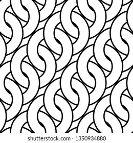 Design seamless chain pattern. Abstract monochrome circle background. Vector art