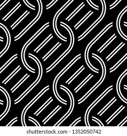 Design seamless chain pattern. Abstract monochrome ellipse background. Vector art