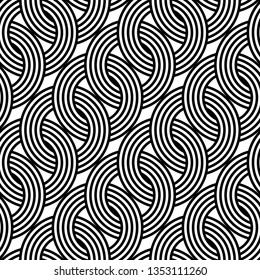 Design seamless chain pattern. Abstract monochrome circle background. Vector art