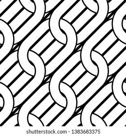 Design seamless chain pattern. Abstract monochrome ellipse background. Vector art