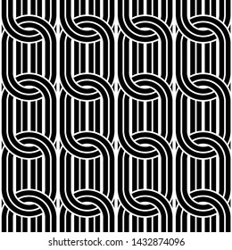 Design seamless chain pattern. Abstract monochrome ellipse background. Vector art