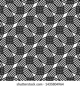 Design seamless chain pattern. Abstract monochrome circle background. Vector art