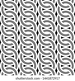 Design seamless chain pattern. Abstract monochrome circle background. Vector art