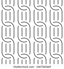 Design seamless chain pattern. Abstract monochrome ellipse background. Vector art