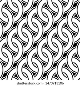 Design seamless chain pattern. Abstract monochrome circle background. Vector art